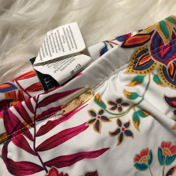 Ralph Lauren WHITE PRINT Plus Size Floral Print High Waist Bikini Bottom. 16 W - Picture 5 of 5